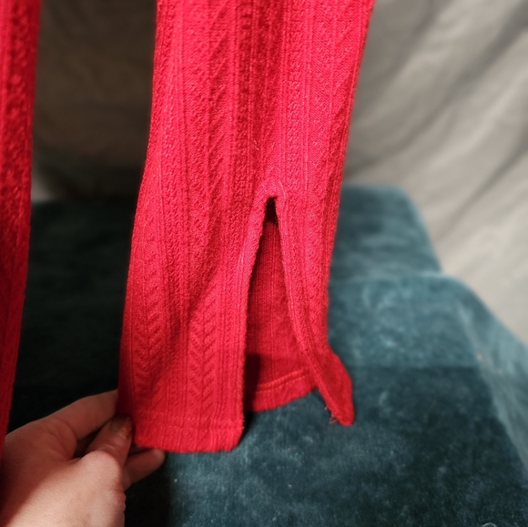 🆕 NSR Red Bodycon Sweater Dress sz M - Picture 5 of 7